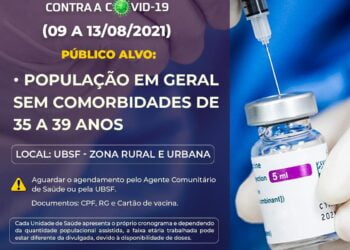 Sesam inicia a imunização da faixa etária de 35 a 39 anos