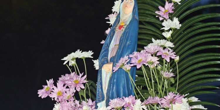 Procissão luminosa e missa, marcam o encerramento da Festa da Mãe das Dores, no Canto do Araçá