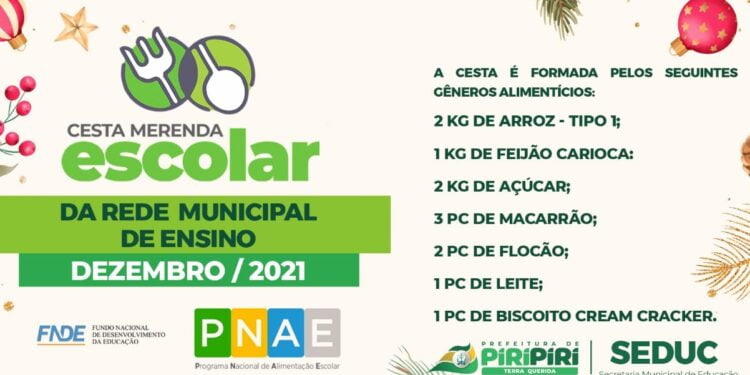 Alunos da rede municipal de ensino receberão cesta de alimentação escolar