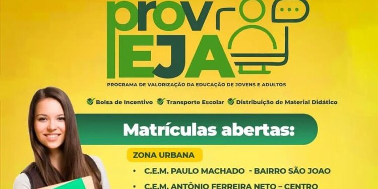 Continuam abertas as matriculas para Educação de Jovens e Adultos (EJA) em escolas da zona urbana e rural