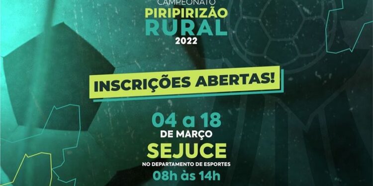 Inscrições para o Campeonato Piripirizão Rural irão até o dia 18 de março