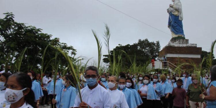 Paroquia Nossa Senhora dos Remédios realiza procissão de Domingo de Ramos