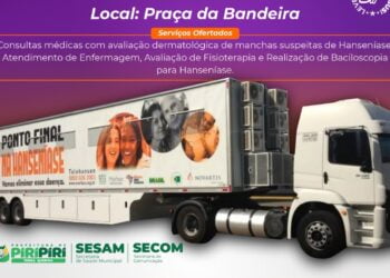 Piripiri receberá a Carreta da Saúde de combate à Hanseníase na próxima segunda, dia 23