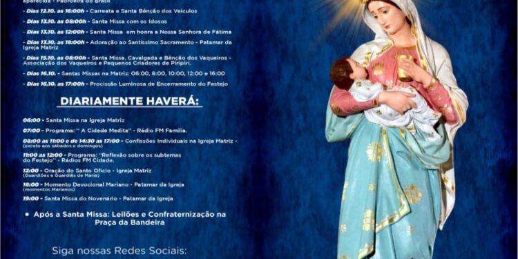“Maria, coração transbordante de amor!’. Confira a programação do festejo de Piripiri