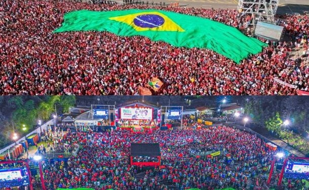 Bandeirão estendido na posse de Lula foi feito no Piauí