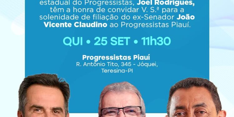 Progressistas filia João Vicente Claudino em solenidade com a presença de Ciro Nogueira
