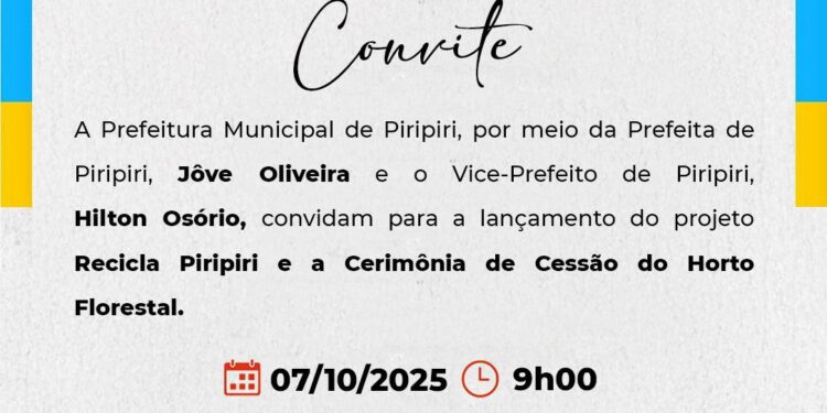 SERÁ LANÇADO NESTA-FEIRA(7)O PROJETO RECICLA PIRIPIRI