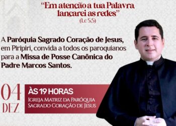 Paróquia Sagrado Coração de Jesus celebra posse canônica do novo pároco, Pe. Marcos Santos