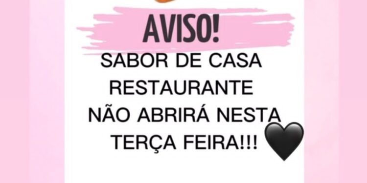 AVISO – CASA DE SABOR