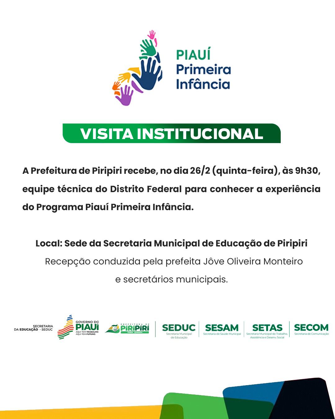 Piripiri recebe  equipe técnica do Distrito Federal