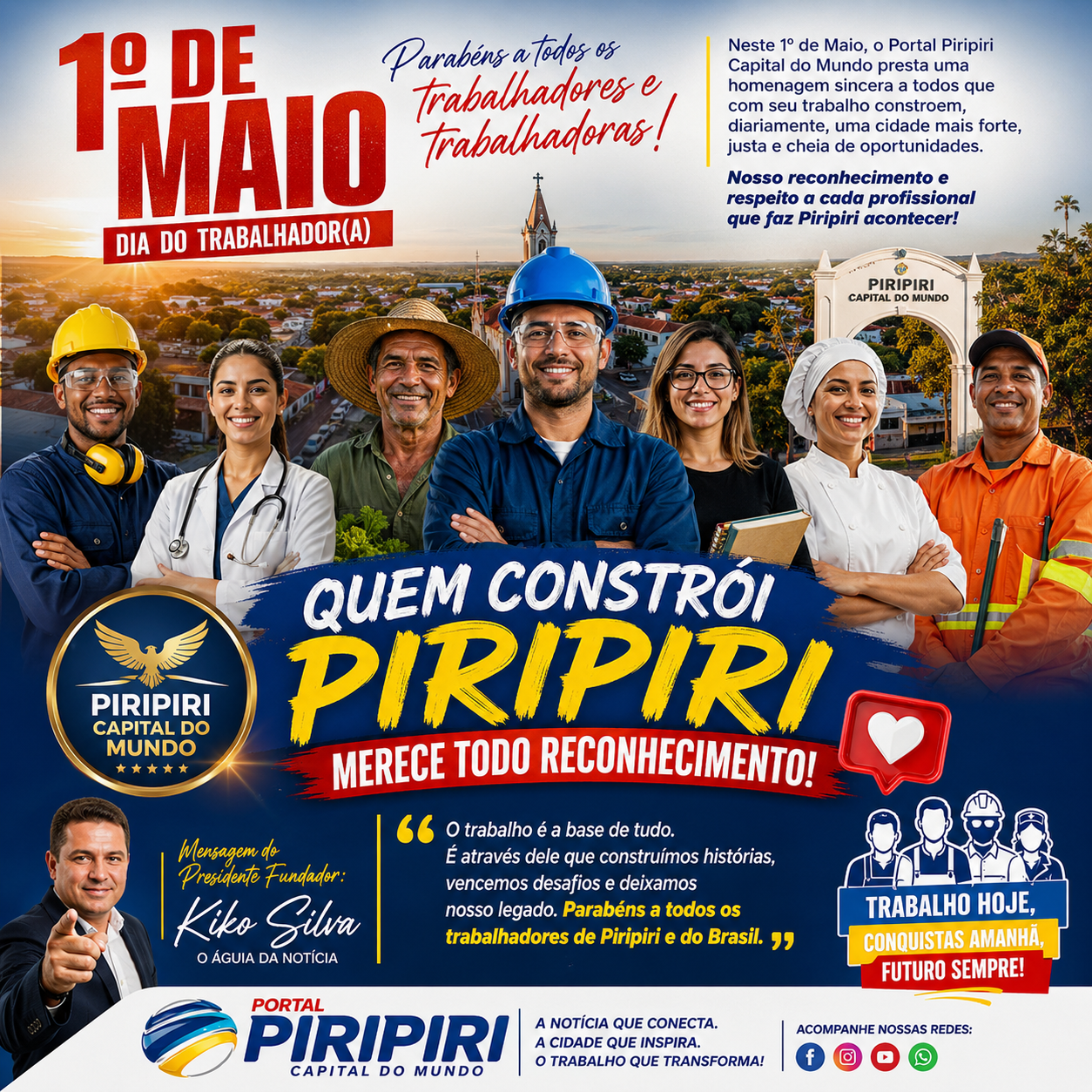1º DE MAIO – DIA DO TRABALHADOR(A)!