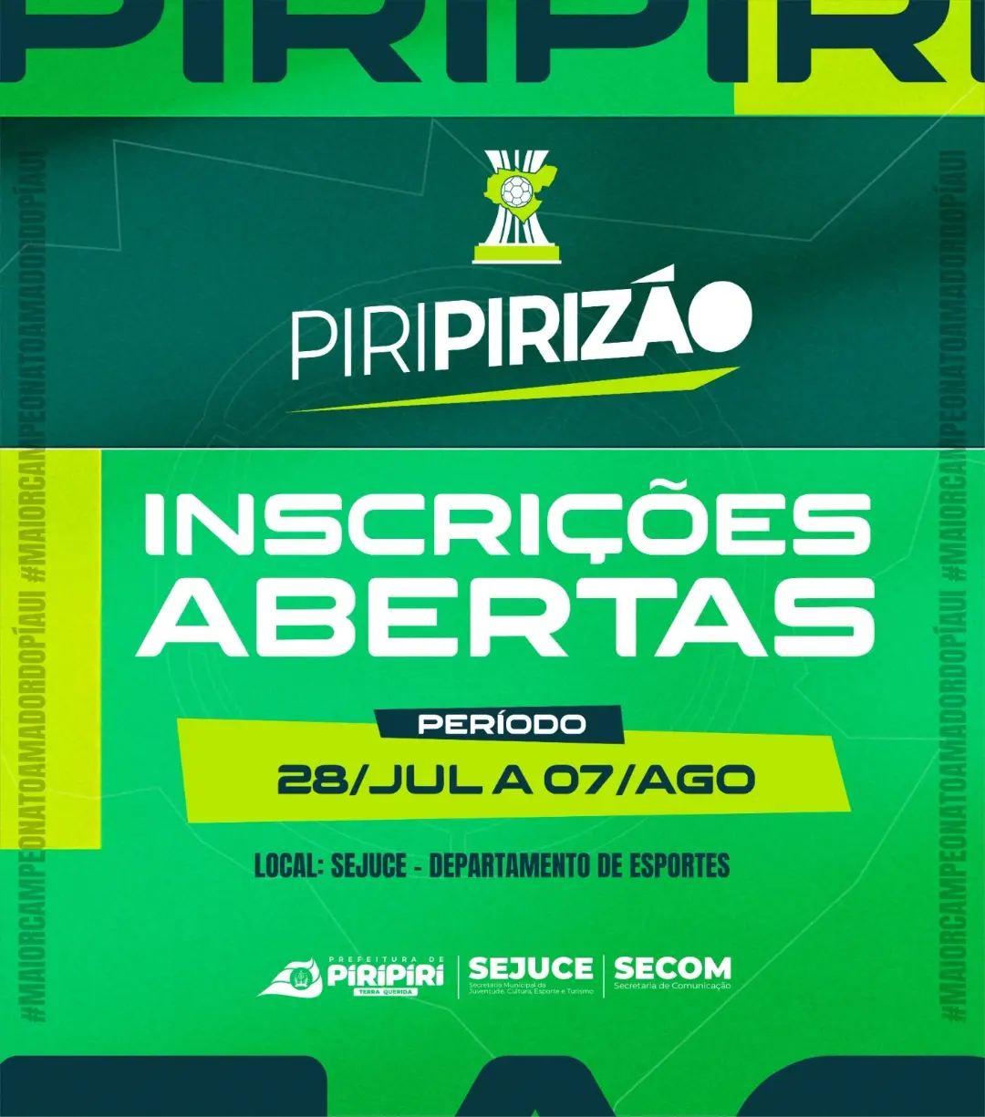 Piripirizão 2026 tem inscrições abertas para equipes de futebol em Piripiri