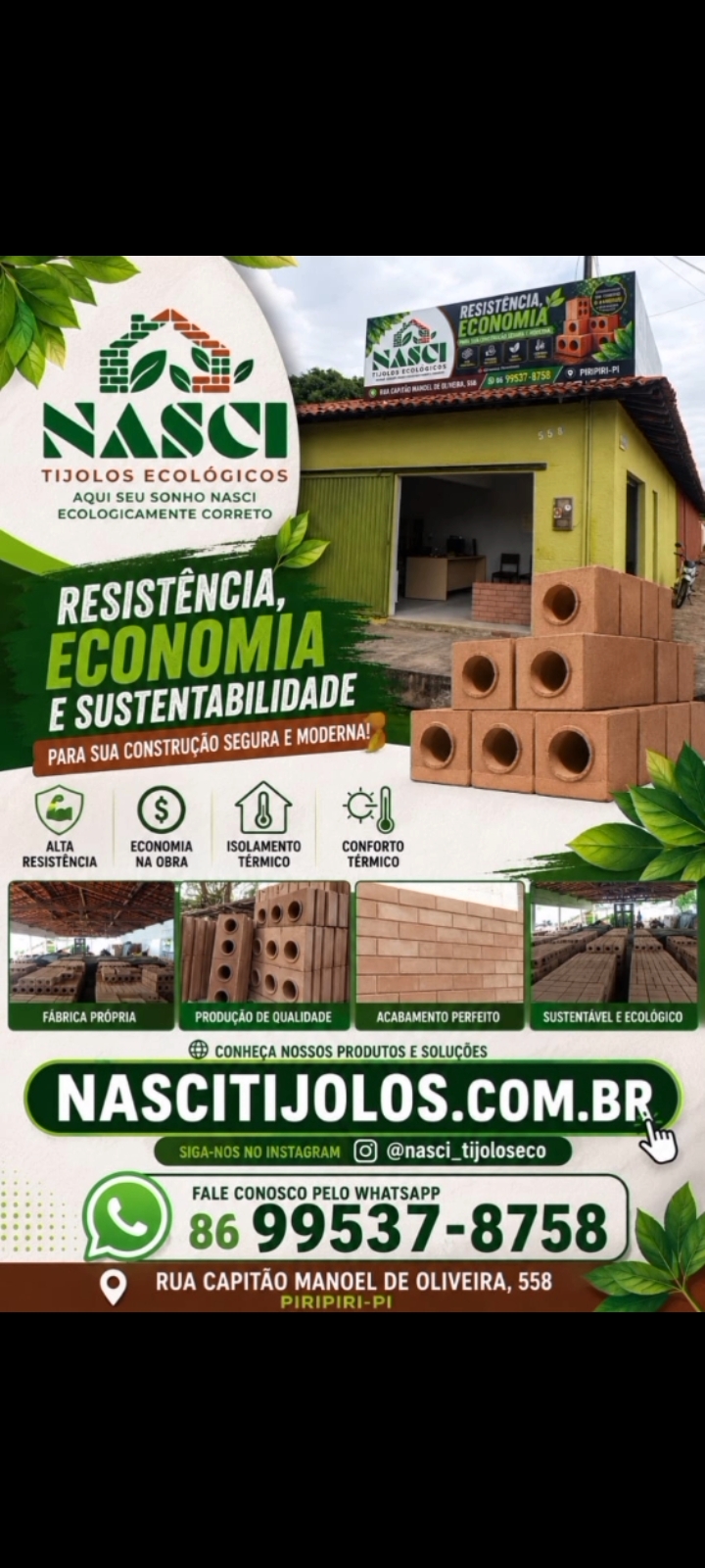 Nasci tijolos ecológicos