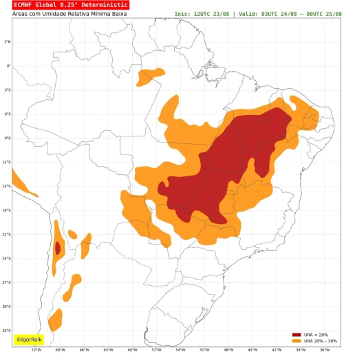Cerca de 85% do território piauiense poderá ter umidade do ar abaixo de 30% nesta segunda (24)